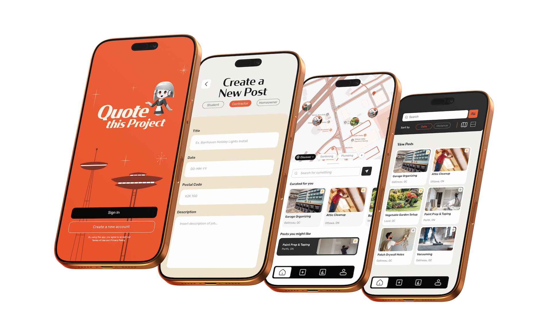 QTP app screens
